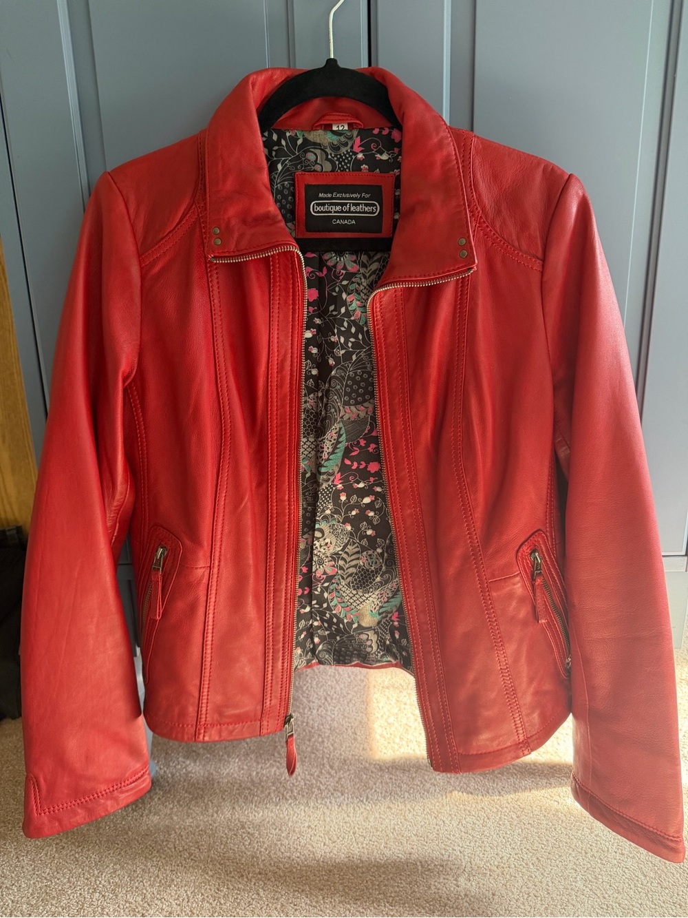 Boutique of Leathers Women's Vibrant Red Leather Jacket